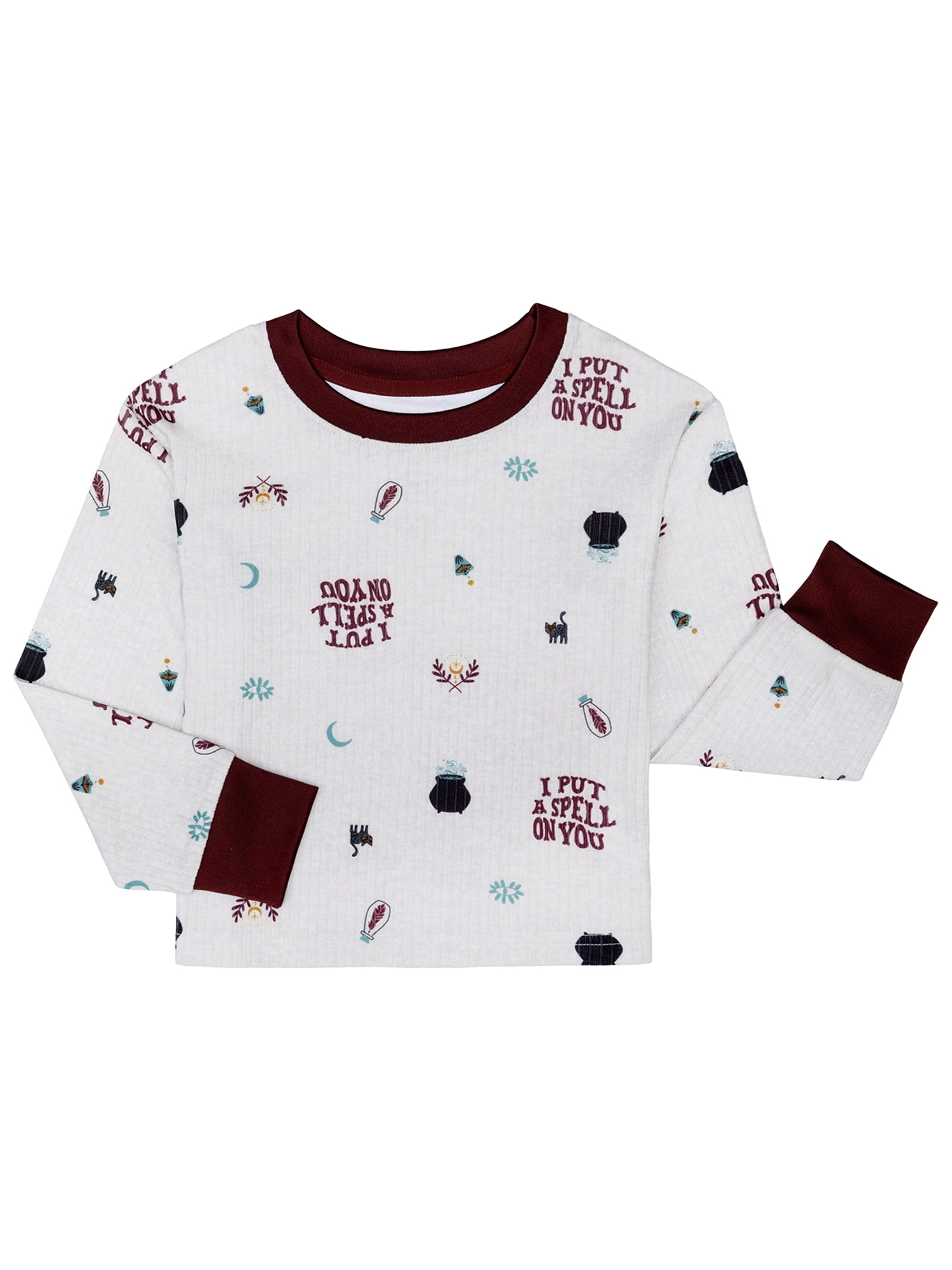 Hocus Pocus Girls Halloween Long Sleeve Top and Short Pajama Set, 2-Piece, Sizes 4-12