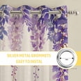 thumbnail image 6 of Wisteria Kitchen Curtains Window Panels, Spring Purple Flowers Butterflies Vintage Beige Insulated Window Treatment Curtain, Grommet Curtains for Bedroom/Living Room/Bathroom, 2 Piece 52"Wx84"L, 6 of 8
