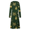 thumbnail image 4 of RKSTN Robes pour Femmes Robe de Noël Manches Longues Col en V Couleur Unie Mi-Mollet Robe Ample, 4 of 5