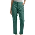 thumbnail image 2 of Akmaiox Cargo Pants for Women,Button Zip High Waist Business Casual Work Pants with Pockets,Lightweight Slim Outdoor Climbing Hiking Pants S-2XL, 2 of 8