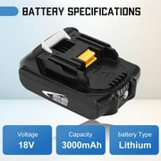 2 Packs 18 Volt 3.0Ah Lithium BL1830B Battery and DC18RC Charger Compatible with Makita 18V Battery BL1815 BL1820B BL1830 BL1840B BL1850B BL1860B