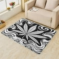 thumbnail image 2 of Weed Rugs for Living Room Bedroom - Trippy Rug 4x6 - Black and White Carpet for Home Decor - Washable Non Slip Patterned Indoor Large Area Rug - Soft & Low Pile (ZN&670), 2 of 7