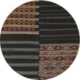 thumbnail image 1 of Ahgly Company Tapis d'Intérieur Lavables en Machine, Ronds Contemporains de Zone Grise de Minuit, Ronds de 8 Pi, 1 of 7