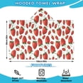 thumbnail image 2 of Strawberry Plants Fruit White Pattern Hooded Bath Towel，60"x35" for Ages 3 To 12 Kids, Quick Dry Lightweight Soft Microfiber Hood Beach Towel Cover Up for Kids, 2 of 7