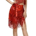 thumbnail image 4 of Daznico Belly Dance Fringe Scarf Skirt with Sequins and Metallic for Performance and Practice,Mardi Gras Clothing,One Size, 4 of 4