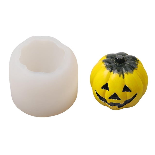 Molde de silicona de calabaza 3D para Halloween Acción de Gracias, DIY, para hacer velas hechas a mano, molde de arcilla de jabón, decoración de chocolate para pastel de bricolaje Feliz Sencillez