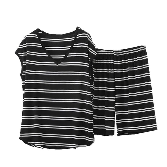 CLOISE Women Workout Gym Outfits Plus Size 2 Piece Striped Outfits Lounge Sets Sleeveless Tank Tops Shorts Matching Summer Clothes