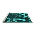 thumbnail image 2 of Ahgly Company Machine Washable Indoor Rectangle Abstract Turquoise Blue Modern Area Rugs, 2' x 3', 2 of 4