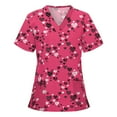 thumbnail image 1 of Snoarin Hauts de Travail d'Été Grande Taille pour Femmes Manches Courtes Col en V Uniformes de Travail Blouse Uniformes de Travail pour Femmes en Liquidation, 1 of 2