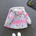 thumbnail image 4 of GYRATEDREAM Kids Girls Bear Ear Hooded Winter Jacket Fleece Lined Cartoon Rabbit Print Warm Coat 2-10Y, 4 of 4