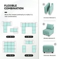 thumbnail image 7 of HONBAY Modern Armless Chair Module for Customizable Sectional Couch, Aqua Blue, 7 of 7