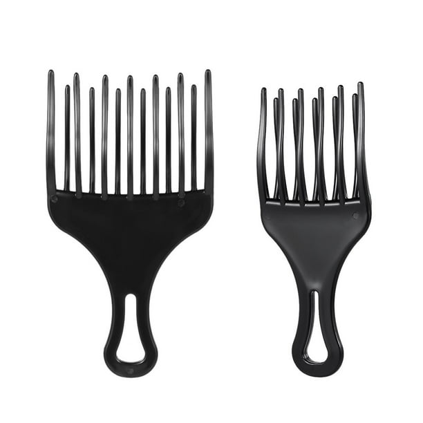 2PCS Afro Hair Pick Peine Cepillo de pelo rizado Peine Desenredar Labymos Natural
