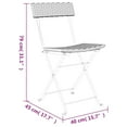 thumbnail image 4 of vidaXL Folding Bistro Chairs 6 pcs Grey Poly Rattan and Steel, 4 of 5
