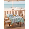thumbnail image 2 of Outdoor Tablecloth with Umbrella Hole for Patio/Picnic/Party/Camping, Sea Turtle Coastal Waterproof Table Cloth Rectangle Table Cover Washable, Blue Green Summer Beach Coral Wooden (60"x 120"), 2 of 8