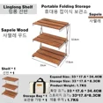 thumbnail image 1 of MOUNTAINHIKER-estante de aluminio para acampar al aire libre, estante de almacenamiento portátil de madera, Triple, plegable, para Picnic, barbacoa, 1 of 4