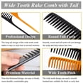 thumbnail image 2 of 2Packs Wide Tooth Comb Rat Tail Combs for Wet Curly Hair, Premium Detangling Hair Brush Shower Comb, Anti Static Heat Resistant Teasing Combs Styling Comb Set, 2 of 5