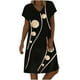 thumbnail image 1 of Mini vestido de vacaciones de manga corta con cuello en V informal con estampado de verano para mujer a la moda Fridja  bnh4949, 1 of 8