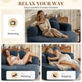 thumbnail image 6 of Muumblus 54" Oversized Round Indoor Chaise Lounge Chair, Boneless Cloud Couch, No Assembly Required, Floor Sofa Chair for Living Room, Blue, 6 of 9