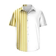 thumbnail image 5 of Njoeus White T Shirts for Men Workout Tops Men's Shirt Striped Dress T-Shirt Men Big & Tall Short Sleeve Button Up Shirts Hawaiian Beach Regular Fitted Blouses Casual Shirt Top M-5Xl Graphic Tees, 5 of 5
