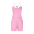 thumbnail image 7 of MVRLSH Shapewear Tummy Control Sleeveless V Back Backless Stretchy Workout Yoga One Piece Jumpsuit Body Shaper Shorts for Women Pink - XL, 7 of 7