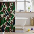 thumbnail image 3 of Manfei Farmhouse Camouflage Shower Curtain 72Wx72L, Contemporary Art Camo Shower Curtain 72Wx72L, Forest Green, 3 of 5