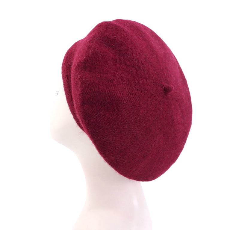 JSEMOY Women French Wool Beret Hats, Solid Color Classic  display picture 2