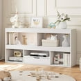 thumbnail image 4 of AOILE Wooden Bookshelf with Drawer, Storage Organizer with Cubby Shelves for Playroom, Classroom, Library, Study Room – White, 4 of 8
