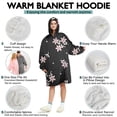 thumbnail image 5 of Wearable Oversized Blanket,Pioneer Flower Floral Print Pattern Wearable Blanket Hoodie for Adults,Cozy Hooded Blankets with Super Pockets,Super Warm Fuzzy Pullover for Women & Men, 5 of 6