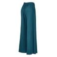 thumbnail image 2 of Made by Johnny Women's Pleated Wide Leg Palazzo Pants with Drawstring ONESIZE TEAL, 2 of 6