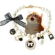 thumbnail image 1 of Fashion pet Necklace cat Collar,Cat Pearl Collar, Kitty Puppy Bell Necklace, Cute Personalized pet Gifts for cat Lovers (M, Black), 1 of 4