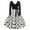 White, variant on Fesfesfes Women Gowns A Line Flare Vintage Dress Prom Swing Long Sleeve Polka Dot Printing Party Dress Plus Size $10