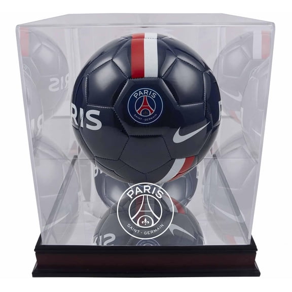 Paris Saint-Germain Mahogany Team Logo Soccer Ball Display Case
