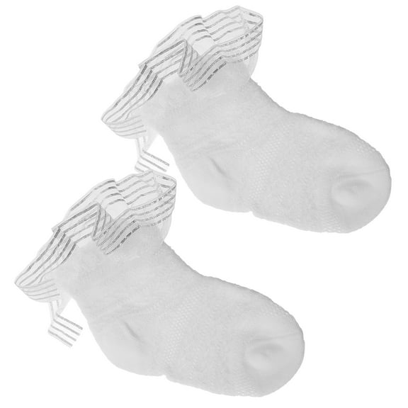 Raindrops 1 Pair of Toddler Baby Boy Cotton Knee Socks with Tulle Size L