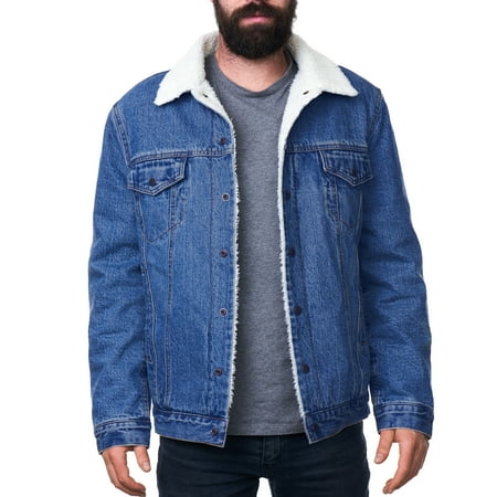 Alpine Swiss Mens Sherpa Lined Denim Jacket Classic Button Up Jean Trucker (Best Mens Fall Jackets 2019)