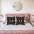 thumbnail image 2 of Set of 2 18x18in Throw Pillow Covers - Art Nouveau Floral & Geometric Design Vibrant Colors on Dark Background Perfect for Couch & Bed, 2 of 8