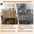 thumbnail image 6 of Corner Dog Crate Furniture, MDF Kennel with Fluted Storage Drawer and Secure Metal Latch, Space-Saving Cabinet for Living Room and Bedroom, Natural Walnut, 6 of 9