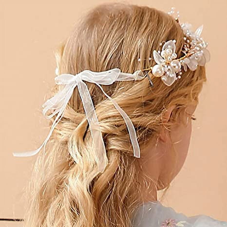 Princess Flower Crystal Headpiece Rhinestone Pearl Headband Alloy