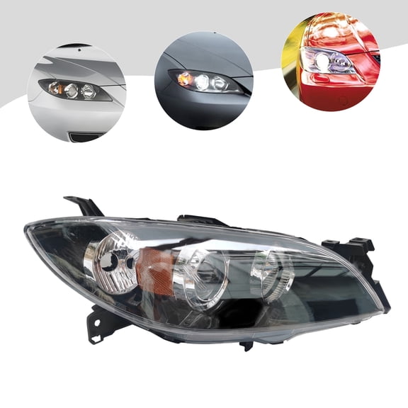 12V Headlight For 2004 2005 2006 2007 2008 2009 Mazda 3 Sedan Right Passenger Side Direct Installation
