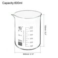 thumbnail image 2 of Uxcell 600ml Low Form Glass Beaker 3.3 Borosilicate Graduated Lab Measuring Cups 2 Pack, 2 of 5