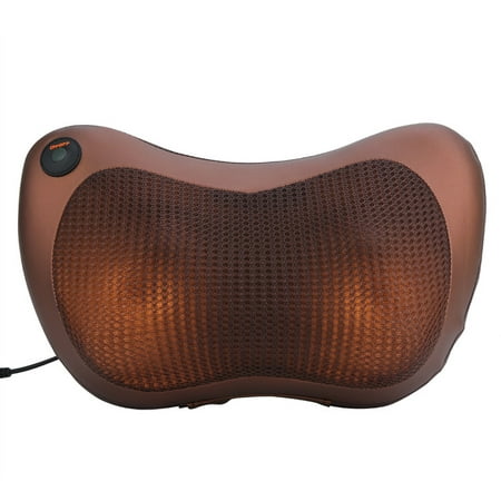 Walfront Heat Massage Pillow Shiatsu Deep Kneading Massager Pillow with Heat-Massage, Relax, Sooth and Relieve Neck, Shoulder and Back Pain for Home, Office and Car (Best Pillow For Neck And Shoulder Problems)