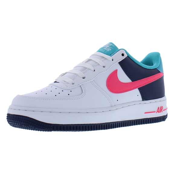 Nike Air Force 1 BG GS Boys Shoes Size 5, Color: White/Racer Pink/Thunder Blue