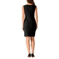 thumbnail image 3 of INSPIRE CHIC Women's Elegant Dress Boat Neck Sleeveless Ruched Office Sheath Dresses L Black, 3 of 6