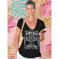 thumbnail image 2 of 50th Birthday VINTAGE 1973 Women's V-neck, XL, Black, 2 of 3