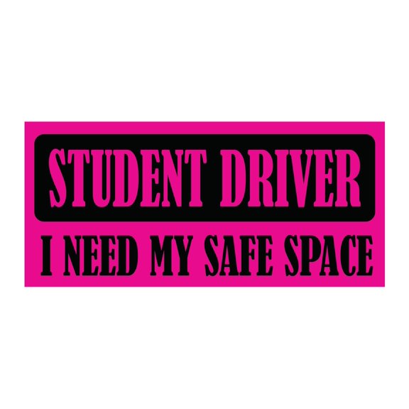 Need My Space Student Driver Bumper Magnet by DCM Solutions (Pink, 9.25" W x 4.25" H)