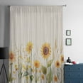 thumbnail image 5 of Spring Sunflowers Semi Sheer Curtains Drapes for Living Room,Bedroom,French Doors Window 72 Inches Long,Farmhouse Botanical Floral Plants Herbs Rod Pocket Chiffon Curtain Drapery Voile Drape Panel, 5 of 6