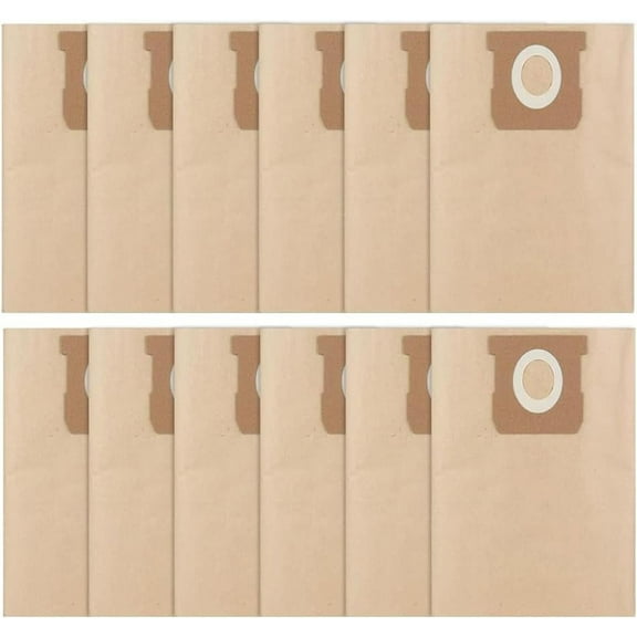 12 Pack 19-3100 Disposable Filter Bag ,Stanley 5-8 Gallon Disposable Filter Bag for Wet/Dry Vacuums, 3-Pack