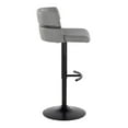 thumbnail image 2 of Cinch Contemporary Adjustable Barstool with Swivel in Black Metal and Light Grey Fabric with Rounded T Footrest by LumiSource - Set of 2, 2 of 4