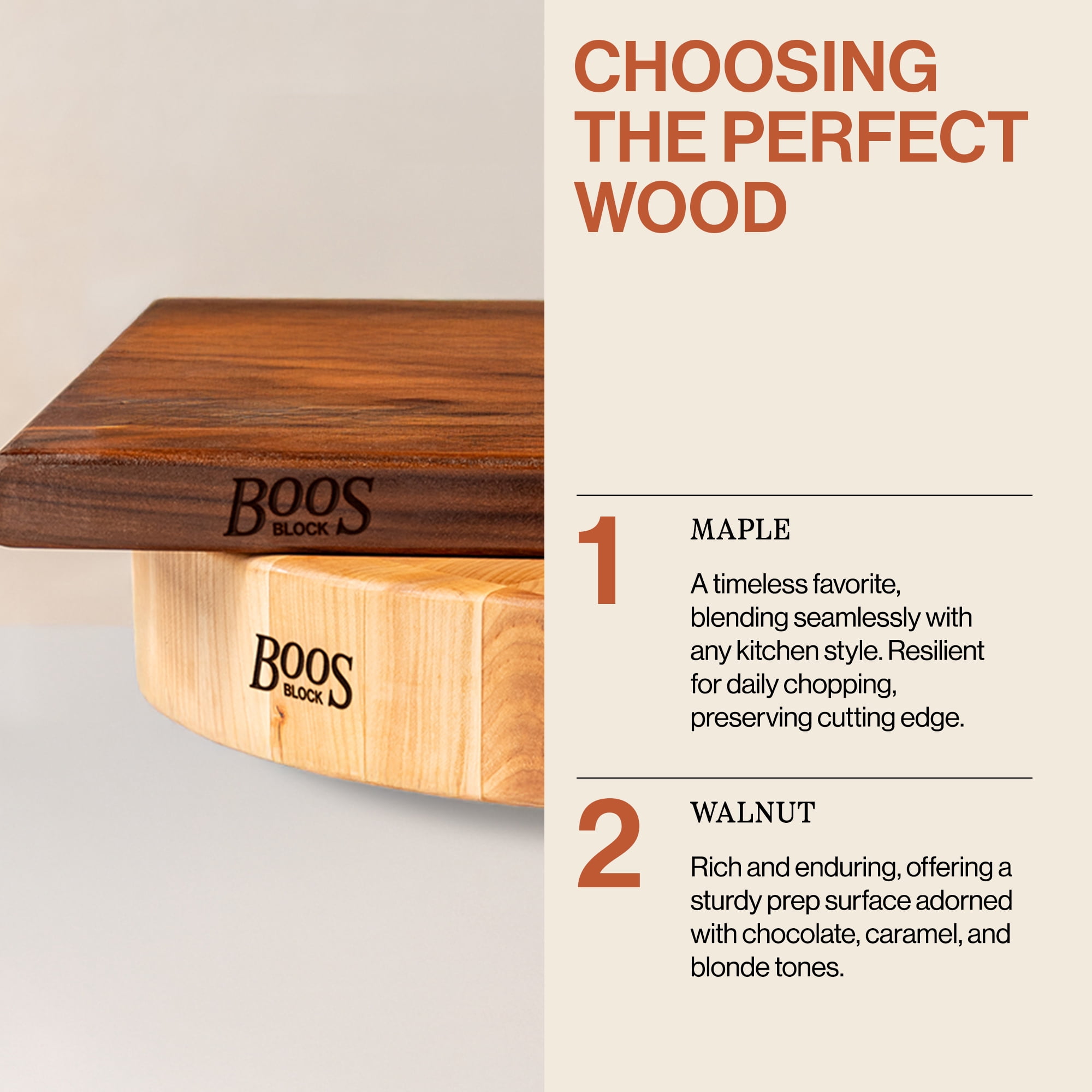 John Boos B Series Square Wood Cutting Board with Feet, 9" x 9", Walnut