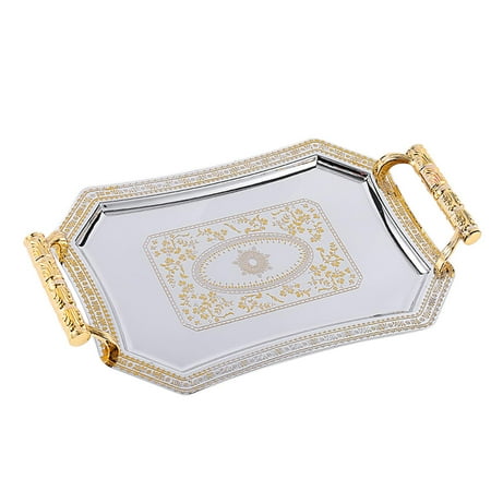 

Retro Style Pattern Tray Food Storage Dinner Trays for Dinner gold m