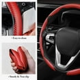 thumbnail image 5 of 3-Piece Non-Slip Carbon Fiber Steering Wheel Cover, Universal 15-Inch Snap-On Grip, Matte Black Car Interior Accessories, 5 of 14